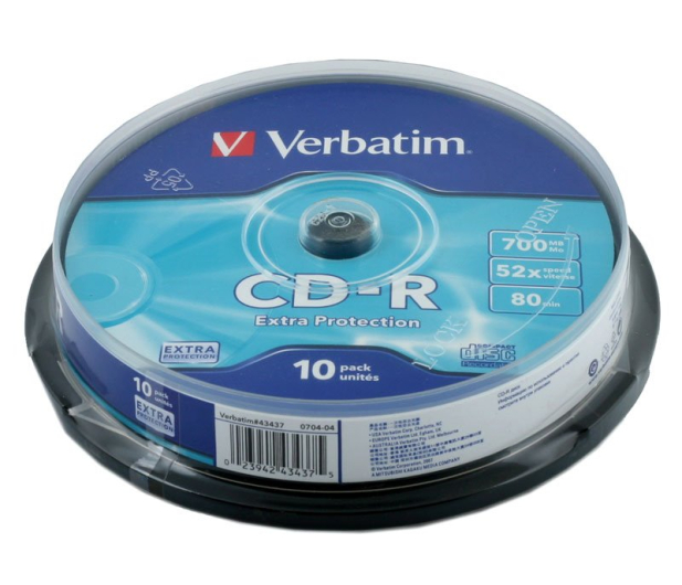 VERBATIM CD-R 52x 700MB Cake Box 43437 - 10 szt. - 28920 - zdjęcie
